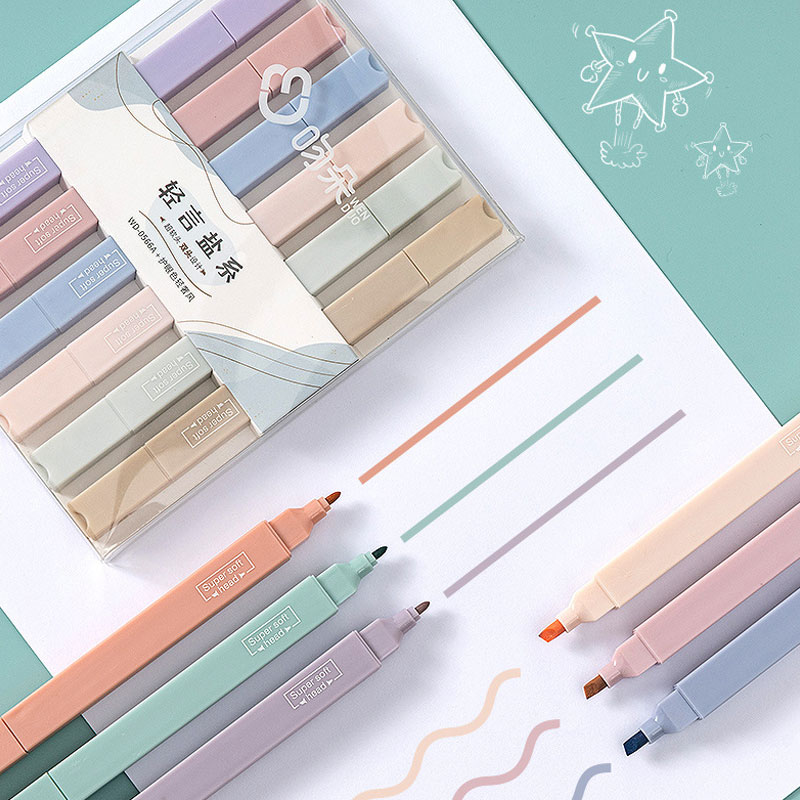 6 PCS Double Side Highlighter  - огляд і ціна Pastel Highlighter Set Double Ended