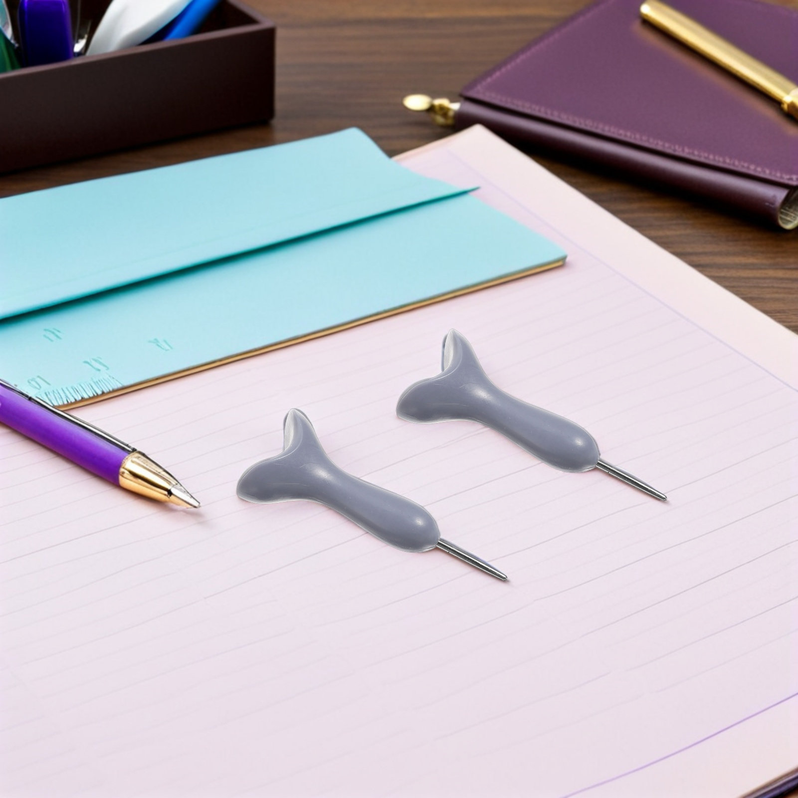 2Pcs Braille Writing Pen Grey  - огляд і ціна Writing Tools